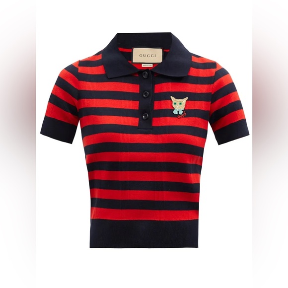 GuccStriped Polo Shirt  size M fits for S - Picture 1 of 13